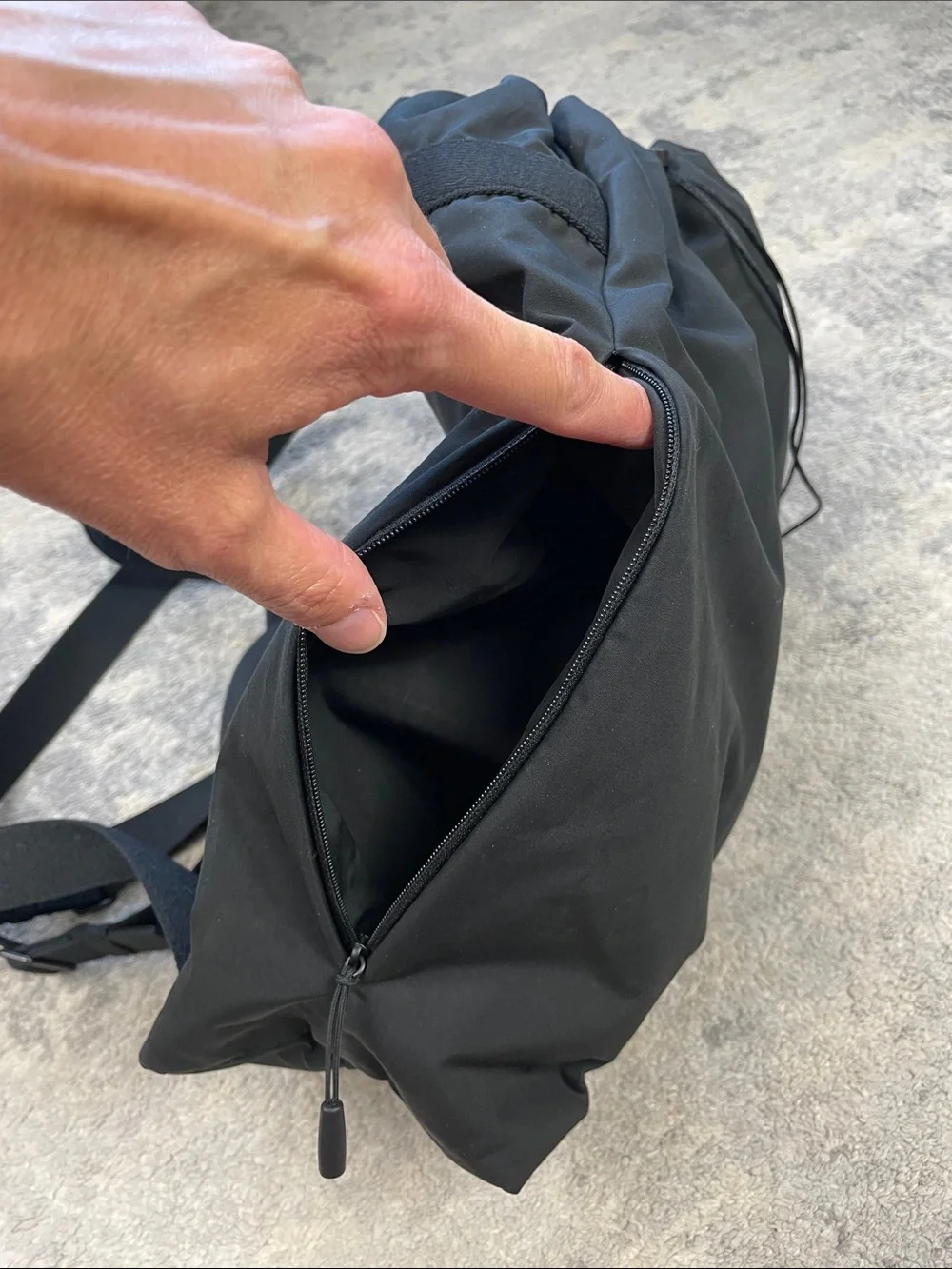 The Row Dima Drawstring Backpack Black Designer Quiet Luxury Minimalist